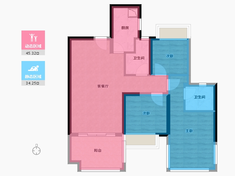 广西壮族自治区-柳州市-红星天悦-69.81-户型库-动静分区