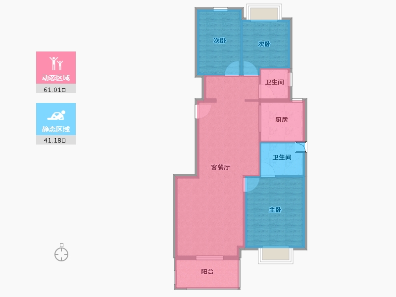 上海-上海市-徐汇梧桐公馆-92.80-户型库-动静分区