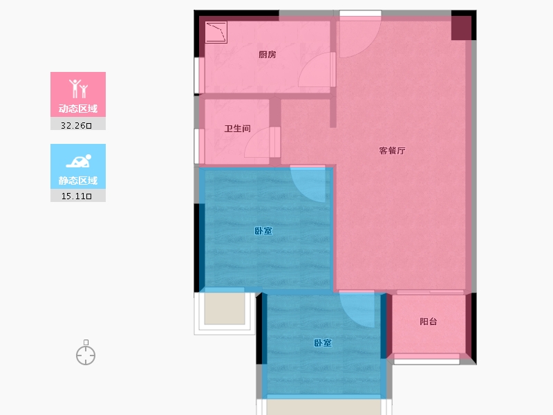 广东省-湛江市-恒兴・东新花苑-41.90-户型库-动静分区