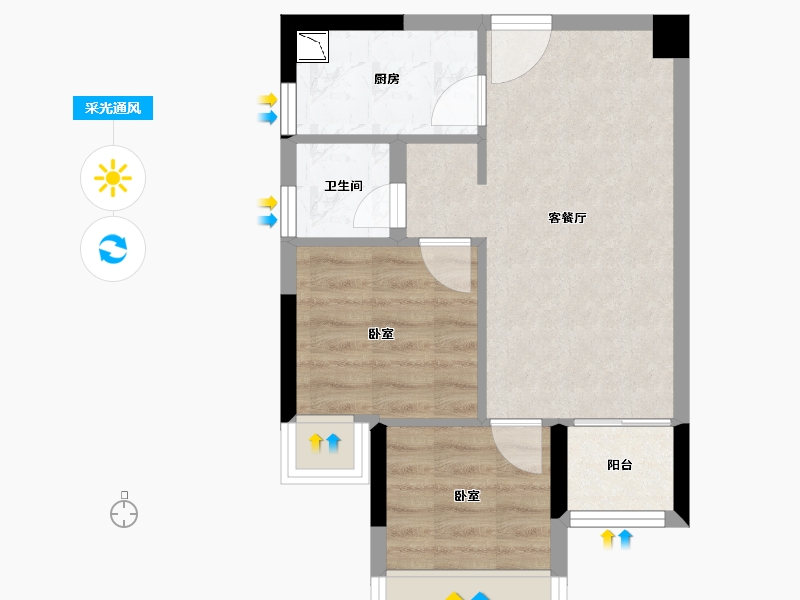 广东省-湛江市-恒兴・东新花苑-41.90-户型库-采光通风