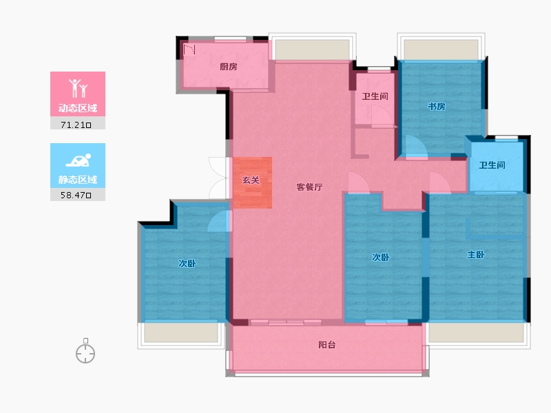 江苏省-南通市-海安万达广场-116.80-户型库-动静分区