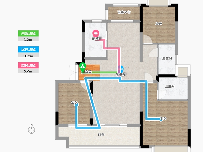 江苏省-南通市-荣盛金溪府-101.68-户型库-动静线