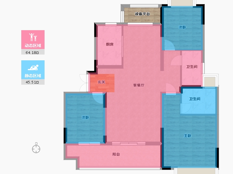 江苏省-南通市-荣盛金溪府-101.68-户型库-动静分区