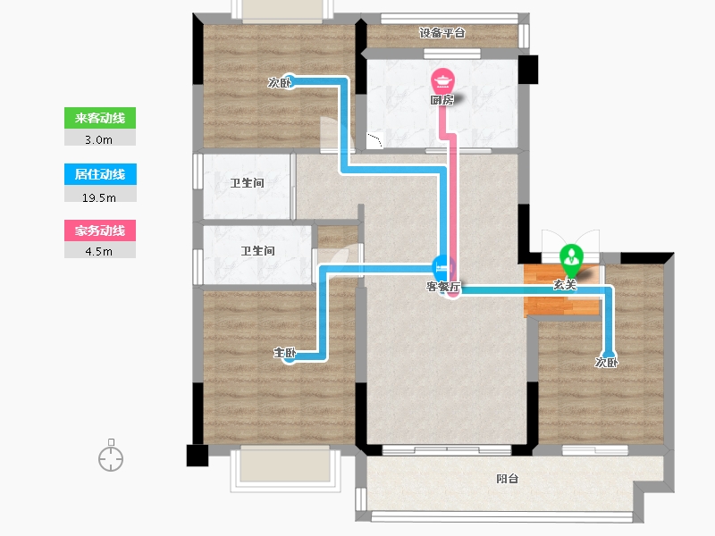 江苏省-南通市-鹤城碧桂园-86.60-户型库-动静线