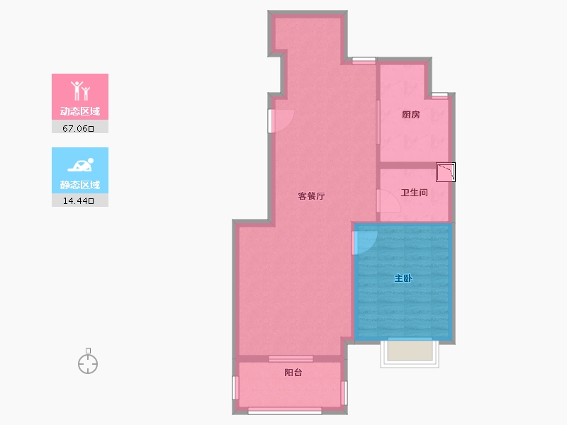 上海-上海市-徐汇梧桐公馆-73.60-户型库-动静分区