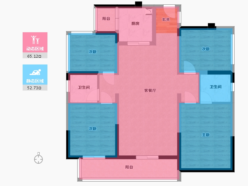 四川省-宜宾市-铁投・三江国际-104.70-户型库-动静分区