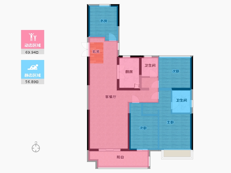 江苏省-南通市-海安万达广场-113.60-户型库-动静分区