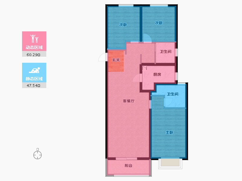 山西省-太原市-太原绿地新里城-95.96-户型库-动静分区