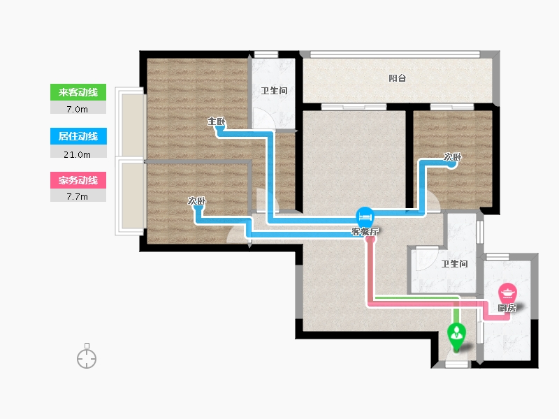 云南省-昆明市-海伦堡中央广场-97.59-户型库-动静线