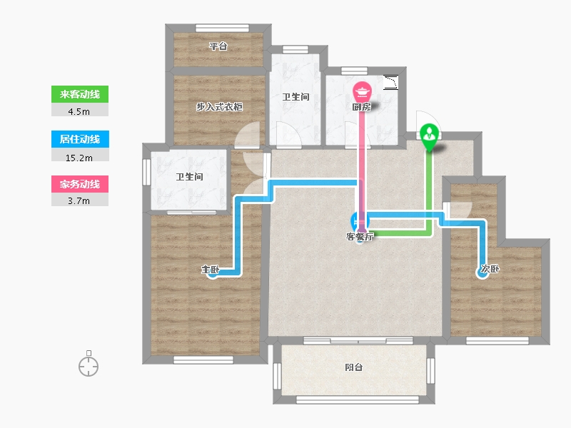 浙江省-绍兴市-新城悦隽公馆-90.29-户型库-动静线