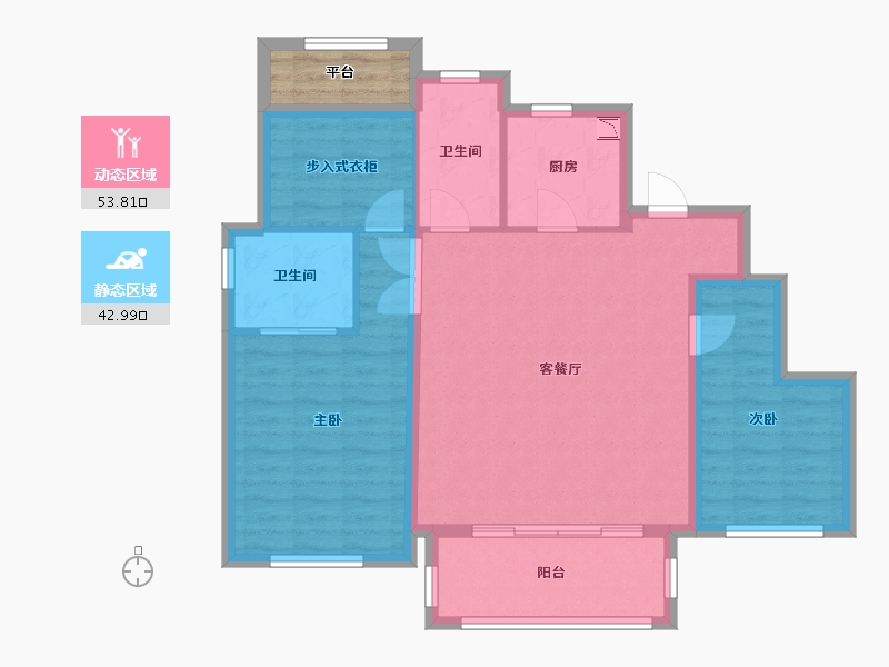 浙江省-绍兴市-新城悦隽公馆-90.29-户型库-动静分区