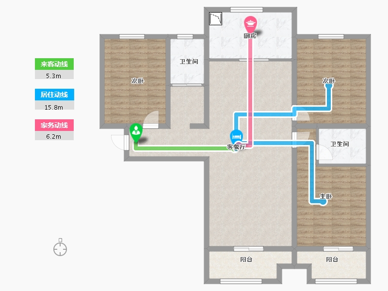 河南省-郑州市-六合幸福门-128.00-户型库-动静线