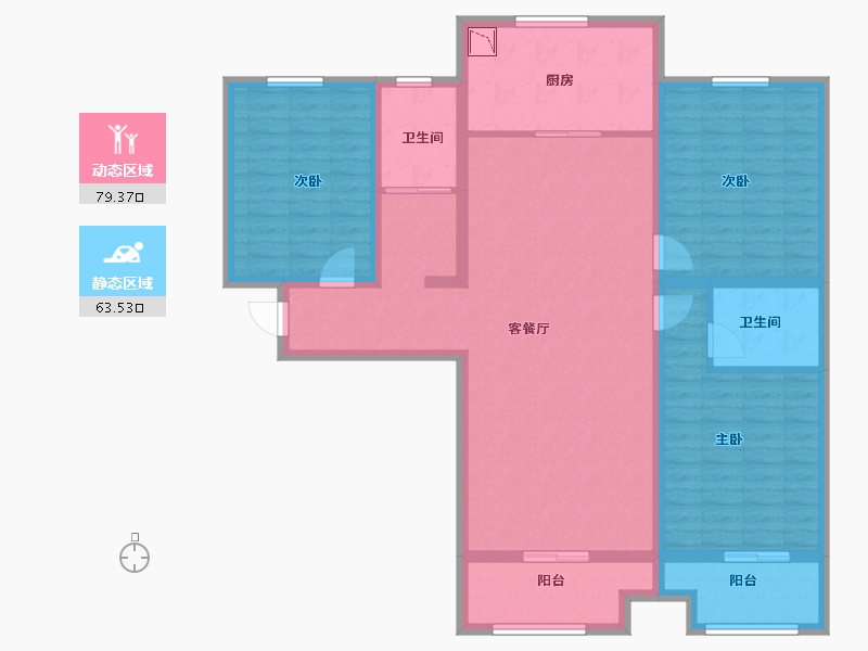 河南省-郑州市-六合幸福门-128.00-户型库-动静分区