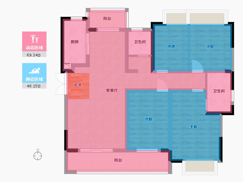 贵州省-贵阳市-颐华府-101.97-户型库-动静分区