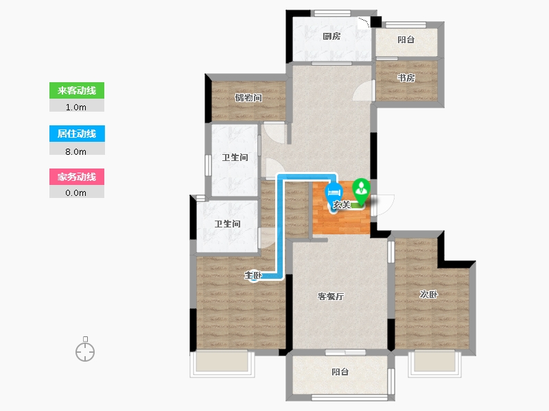 浙江省-金华市-溪望文华轩-93.59-户型库-动静线