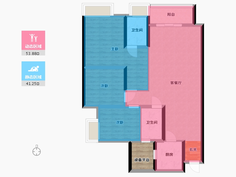 贵州省-遵义市-盛世严家湾-87.99-户型库-动静分区