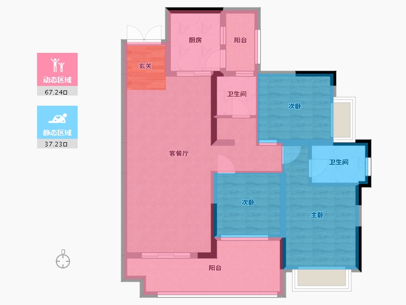 贵州省-贵阳市-颐华府-92.66-户型库-动静分区