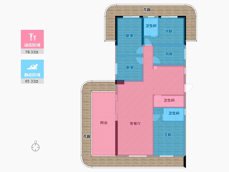 广西壮族自治区-玉林市-世茂・中鼎公园9里-175.09-户型库-动静分区