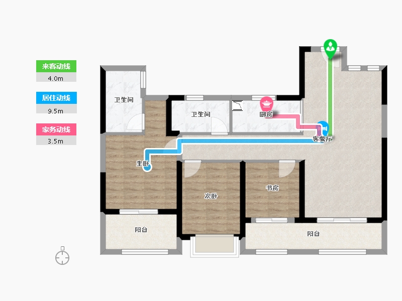 江苏省-苏州市-艺荟兰苑-93.46-户型库-动静线