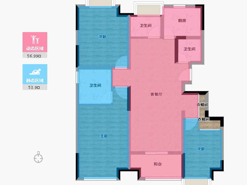 上海-上海市-湖滨天地-100.80-户型库-动静分区