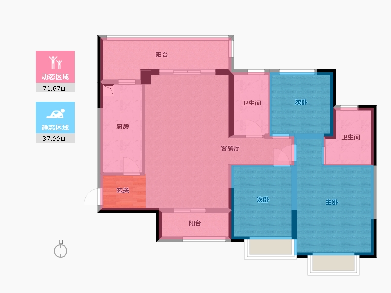 贵州省-贵阳市-恒大金阳新世界-97.61-户型库-动静分区