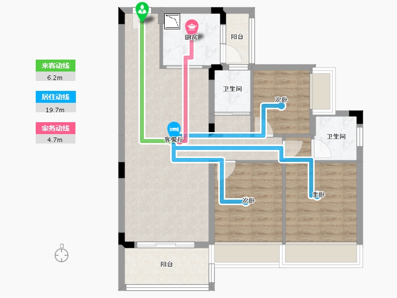 广东省-清远市-碧桂园江山1号-80.15-户型库-动静线