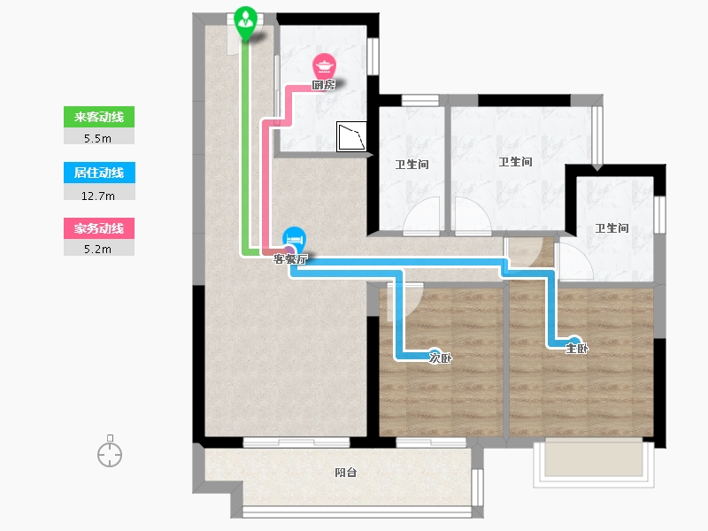 广东省-清远市-融创春风岭南-75.56-户型库-动静线