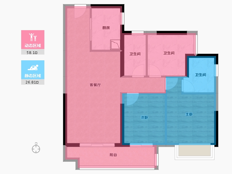 广东省-清远市-融创春风岭南-75.56-户型库-动静分区