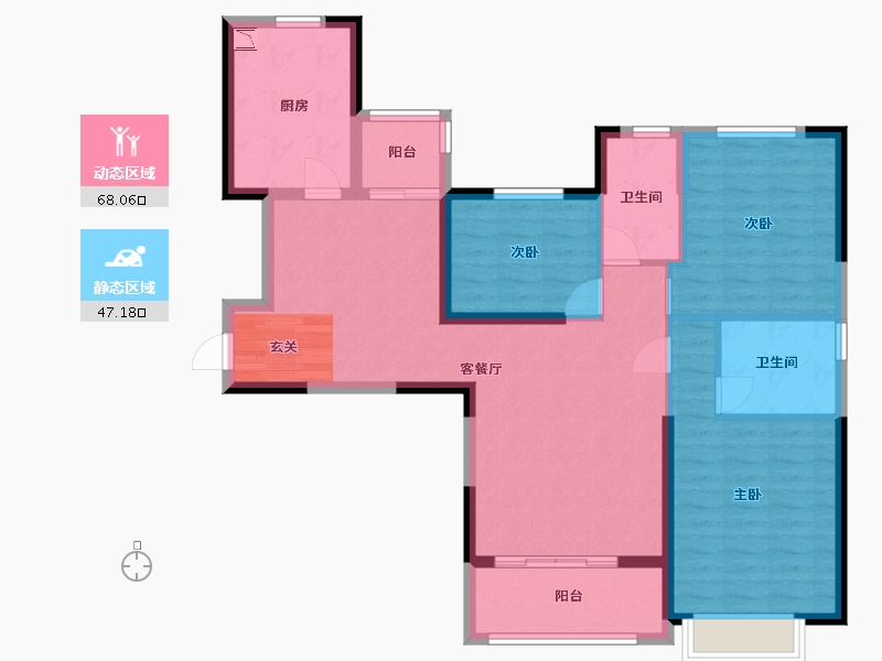 贵州省-贵阳市-恒大金阳新世界-103.19-户型库-动静分区