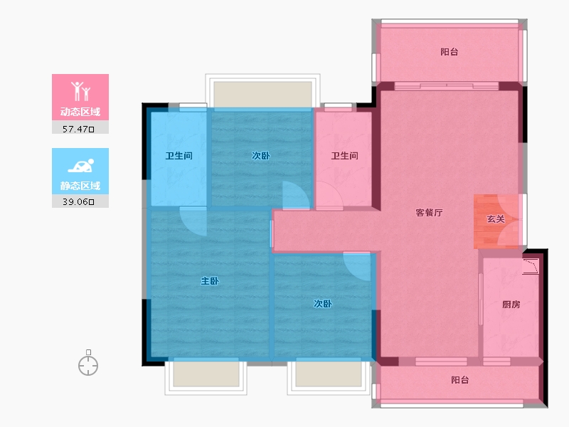 贵州省-贵阳市-颐华府-86.77-户型库-动静分区