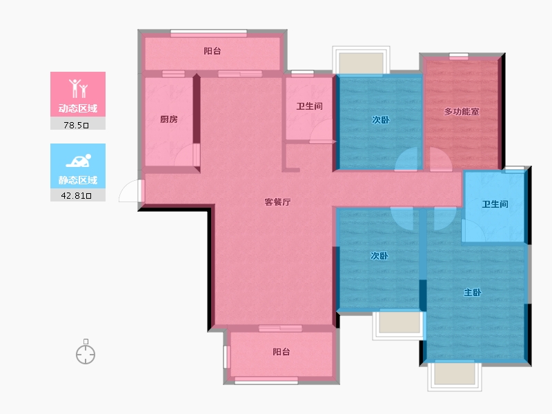 湖南省-长沙市-璞悦府-108.13-户型库-动静分区