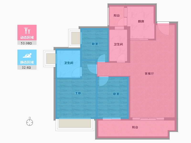 广东省-湛江市-海蓝奥园滨江一号-76.78-户型库-动静分区