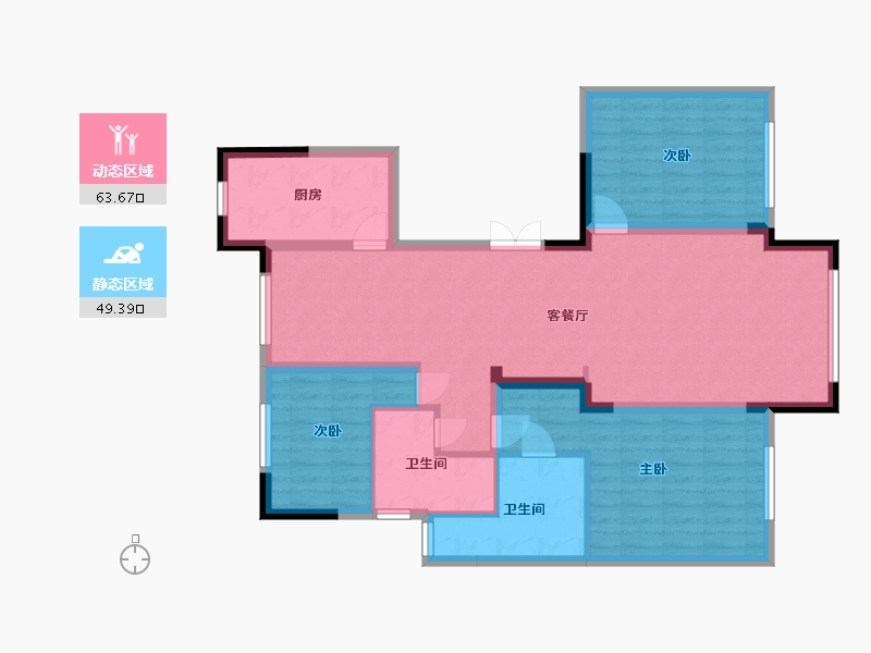 山东省-潍坊市-茂华爱琴海-101.34-户型库-动静分区