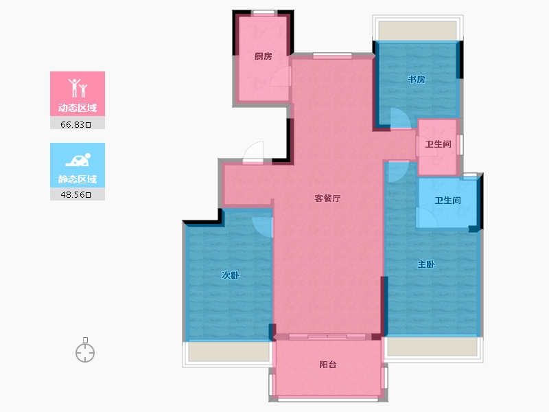 湖北省-恩施土家族苗族自治州-武建中港城-104.64-户型库-动静分区