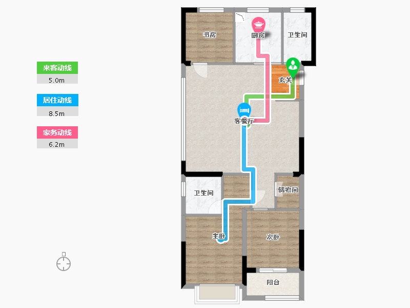 浙江省-金华市-福田金茂府-89.86-户型库-动静线