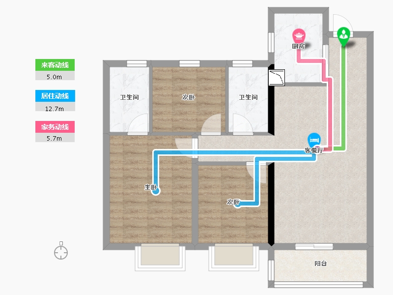 湖南省-长沙市-阳光城溪山悦-77.79-户型库-动静线