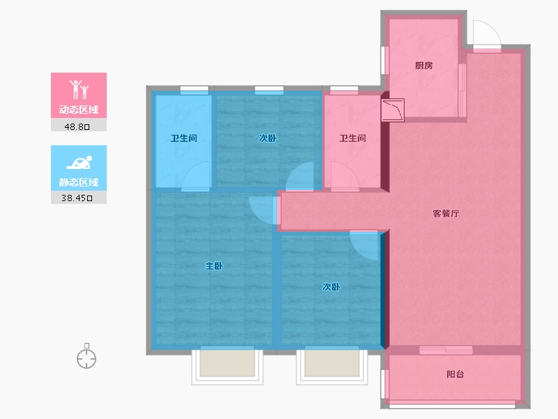 湖南省-长沙市-阳光城溪山悦-77.79-户型库-动静分区