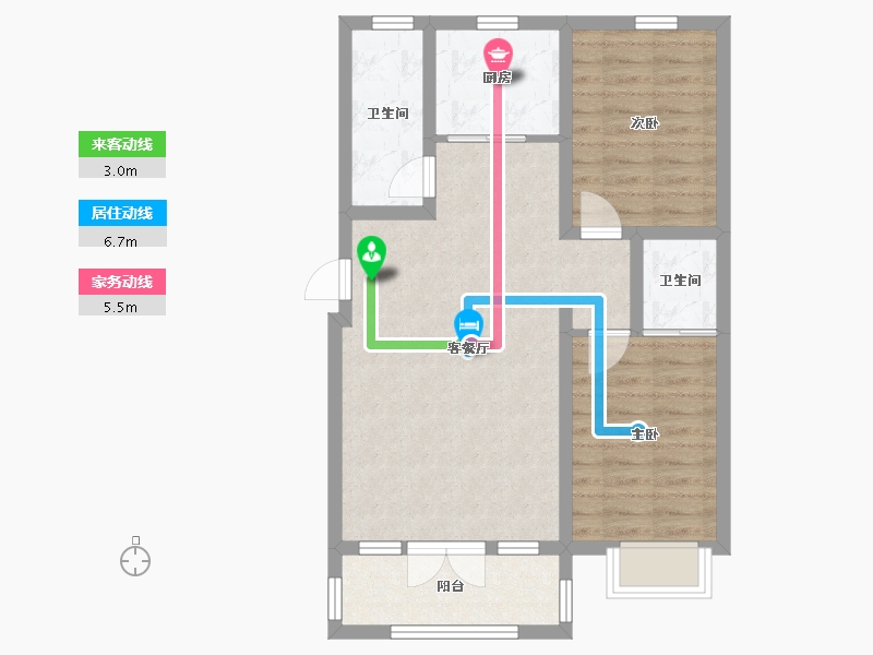 河北省-石家庄市-金城嘉园-70.88-户型库-动静线