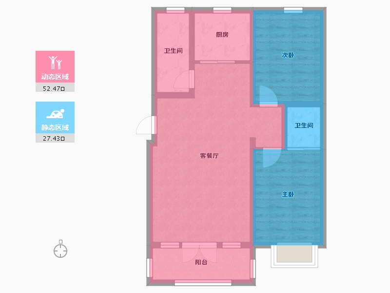 河北省-石家庄市-金城嘉园-70.88-户型库-动静分区