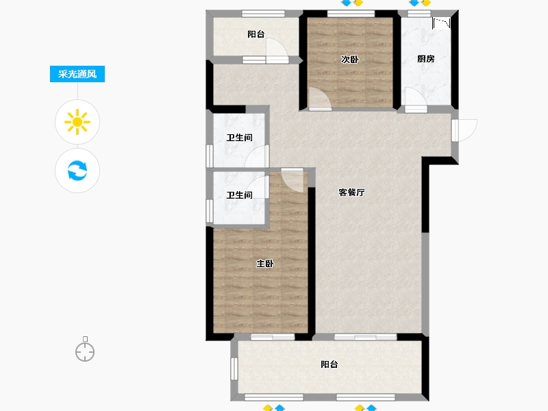 河南省-郑州市-融侨美域-88.01-户型库-采光通风