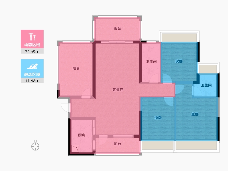 广西壮族自治区-梧州市-岑溪梧桐墅-108.13-户型库-动静分区