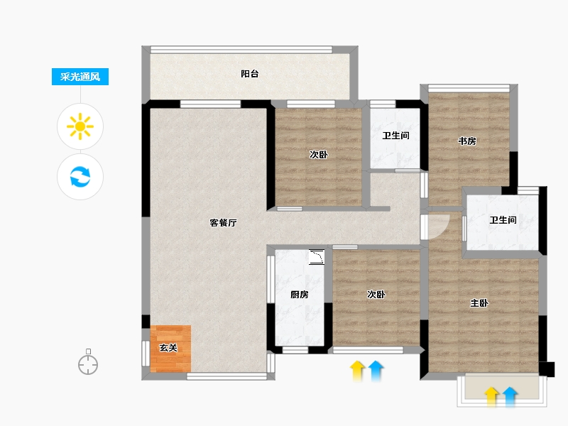 广西壮族自治区-桂林市-金科集美东方-98.94-户型库-采光通风