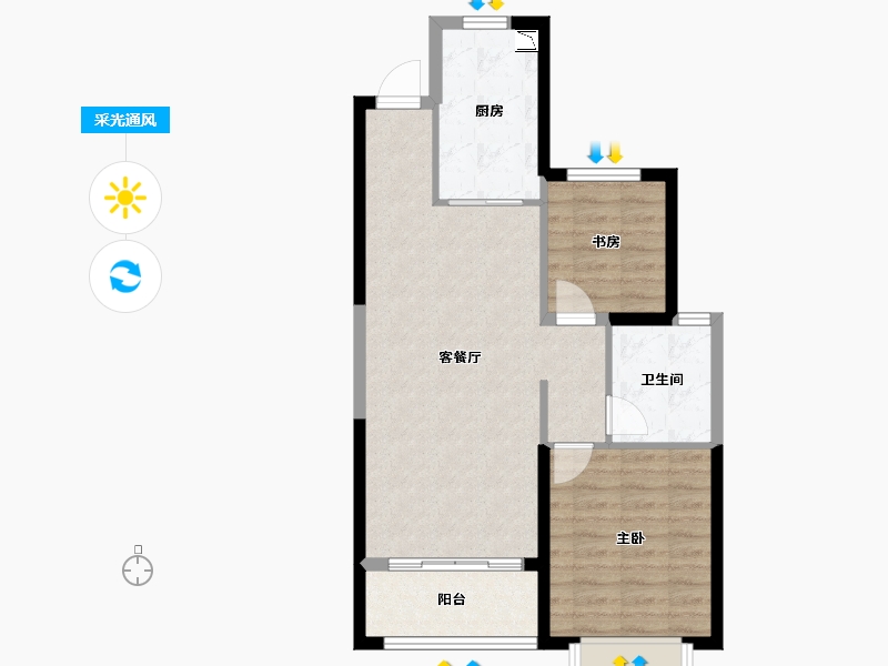 甘肃省-兰州市-恒大未来城-68.09-户型库-采光通风