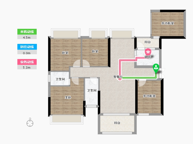 广东省-湛江市-飞鹏万荟世界・铂悦-107.08-户型库-动静线