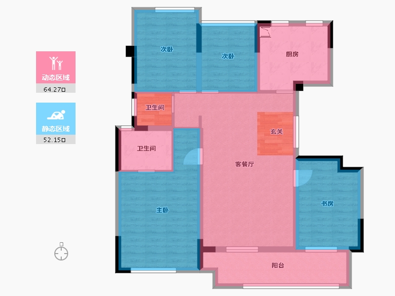 广西壮族自治区-桂林市-金科集美东方-104.27-户型库-动静分区