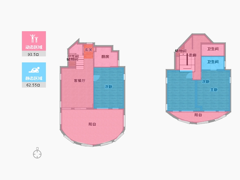 广西壮族自治区-桂林市-凤凰山水尚境-141.87-户型库-动静分区