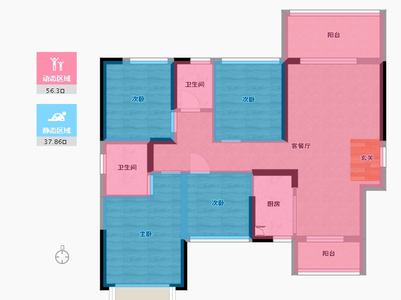 广西壮族自治区-桂林市-顺祥・学府壹号-83.01-户型库-动静分区