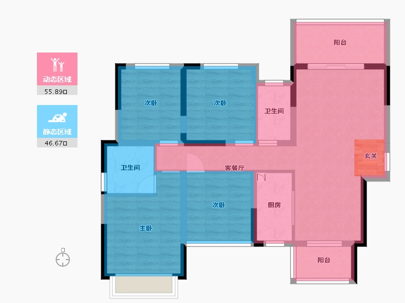 广西壮族自治区-桂林市-顺祥・学府壹号-90.78-户型库-动静分区