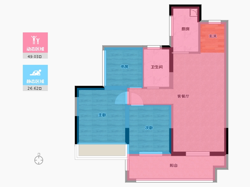 广西壮族自治区-桂林市-金科集美东方-66.77-户型库-动静分区