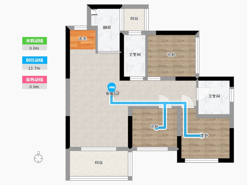 广西壮族自治区-桂林市-顺祥・学府壹号-70.52-户型库-动静线